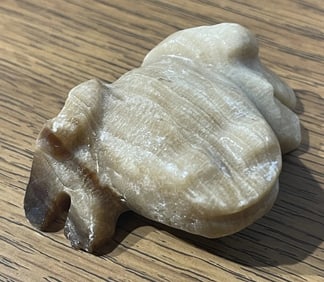 Vintage Mid Century Gemstone Moonstone Frog Carving Sculpture South Western USA