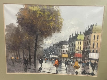 Mid Century 1950s Original Oil On Canvas 24x18in Parisian Artist ROCCO Paris
