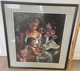 "Beulah's Baby" Primrose McPherson Paschal 35x31in Print Framed African American