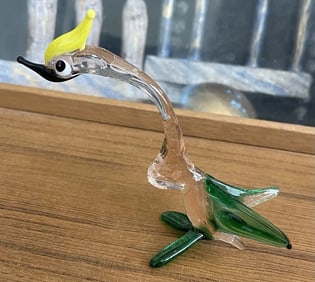Italian Murano Hand Blown Art Glass Bird Figure 4.5in Animal Figurines Venice