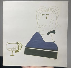 Original Contemporary Artwork Marker Drawing “A. Sarabi" 1993 Musician & Piano