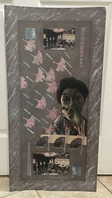 Original Collage Artwork 1985 Artist WES Randy Collett Abstract Futurism 32x16in