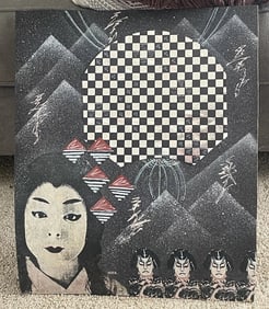 Original Collage Artwork 1985 Artist WES Randy Collett Abstract Futurism 20x16in