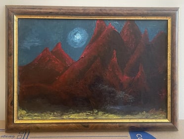 Vintage Framed Original Oil On Canvas Painting Artist Signed Alex Skirpa 16x11in