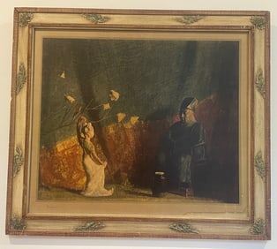 Hovsep Pushman (1877-1966) Carved Wood Frame Print c.1941 Signed Fine Art Trade Guild 25x22"