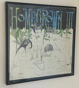 Framed Vinyl LP Cover Homegrown 3 Music Compilation Stoner Rock