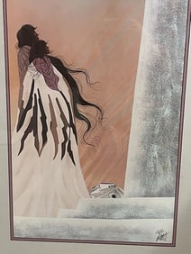 Original Bill Rabbit 31x22in Hand Signed & Framed Art Print Indigenous Artwork