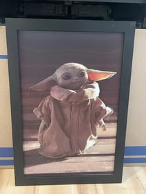 Star Wars Baby Yoda 3D Lenticular Holographic Framed Print 18x13"