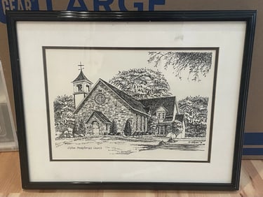 Chad Wagner 1994 Clifton Presbyterian Church Framed Art Print 18.5x15"