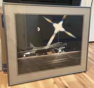 Framed Photograph of Rockwell B-1 Lancer Supersonic Bomber US Air Force 25x21"
