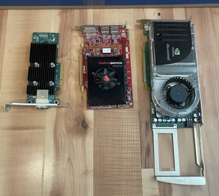 Lot of 3 Various Computer Graphics Cards FirePro Nvidia
