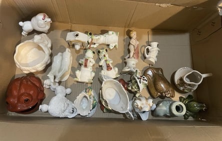 Vintage Lot of Various Porcelain & Ceramic Animal Figures Mixed Makers Frogs