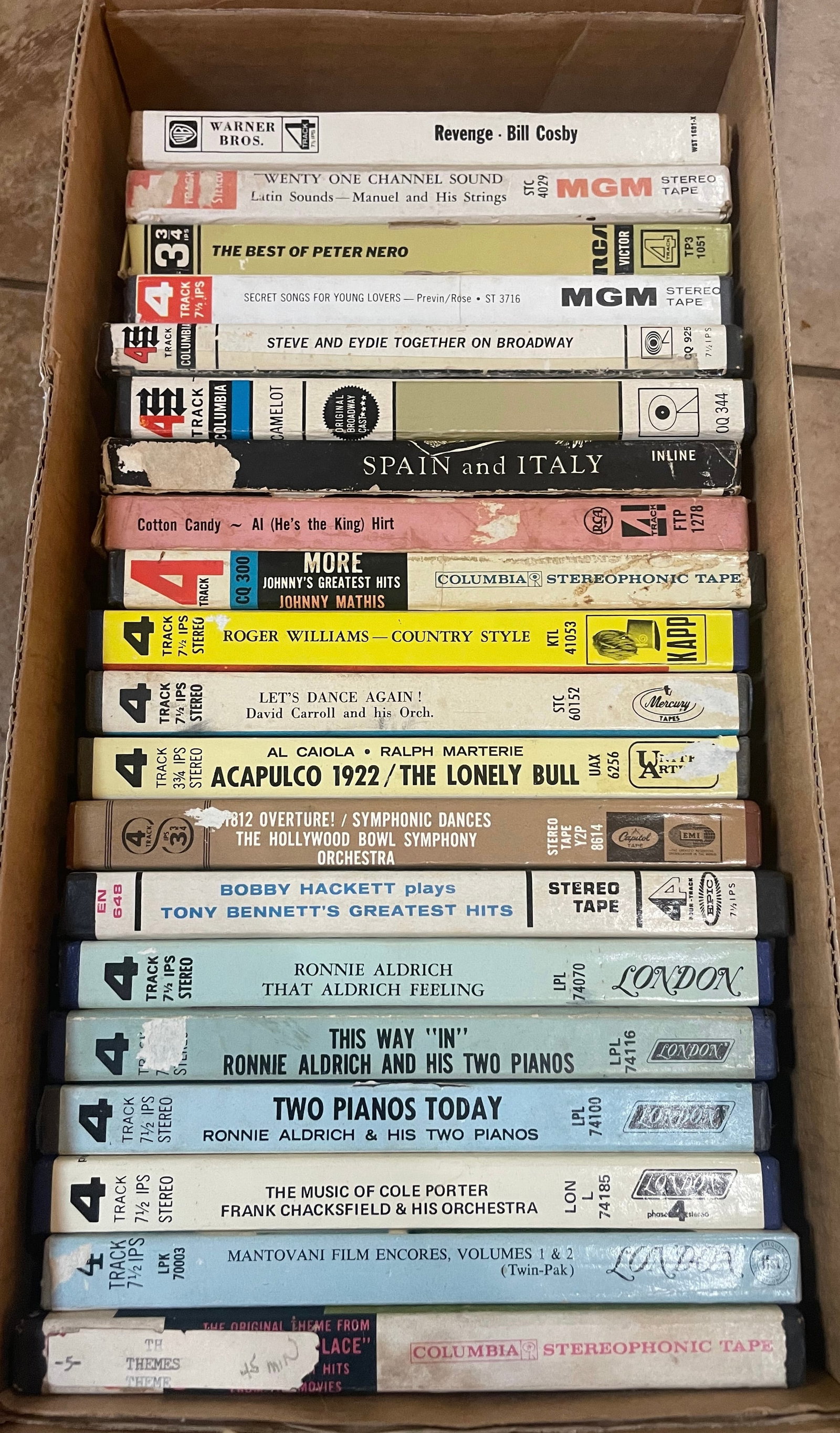 4-Track Reel To Reel Stereo Tape Lot (20) London Phase 4 ~ Jazz ~ Film: Lot 5 - Lot of 20 reel to reel 4-track stereo tapes all in good condition. Rare titles!!