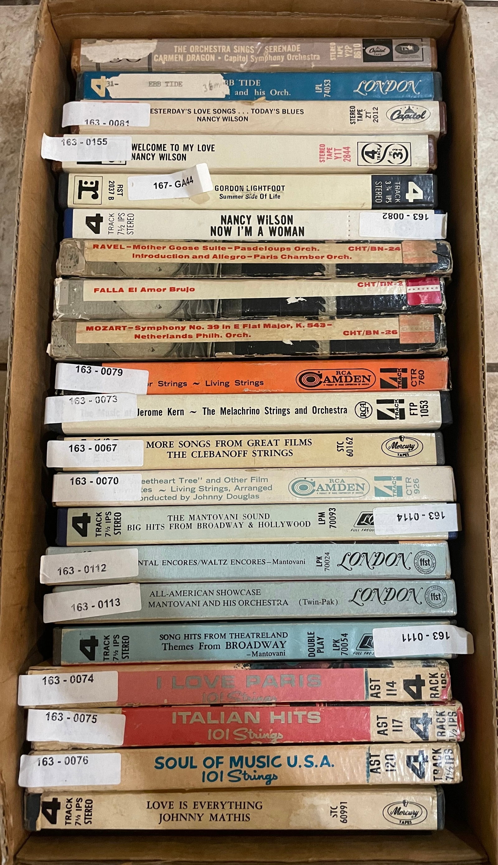 4-Track Reel To Reel Stereo Tape Lot (21) Classical • Nancy Wilson • Jazz: Lot 10 - Lot of 21 reel to reel 4-track stereo tapes all in good condition.