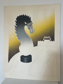 1976 Yigal Zemer CHECKMATE #1 Intaglio Etching #/260 Pencil Signed