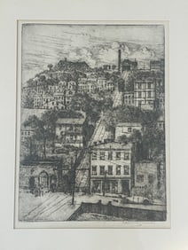 Edward T. Hurley (ETH) (1869-1950) Etching Signed & Framed 22x19"