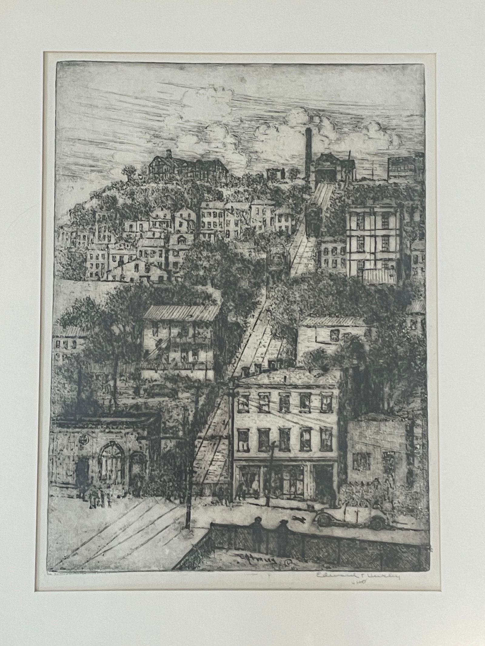 Edward T. Hurley (ETH) (1869-1950) Etching Signed & Framed 22x19" (1 of 8)