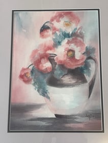 Janie Elliott Farmer (Fairfax, VA, 1927-2021) Floral Watercolor Painting c.1991