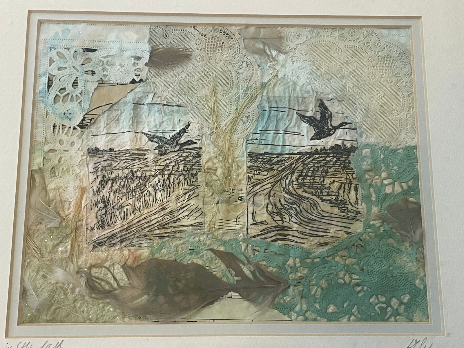 Linda Ely (Washington, DC) Original Mixed Media Collage Artwork Framed 15x12" (1 of 9)