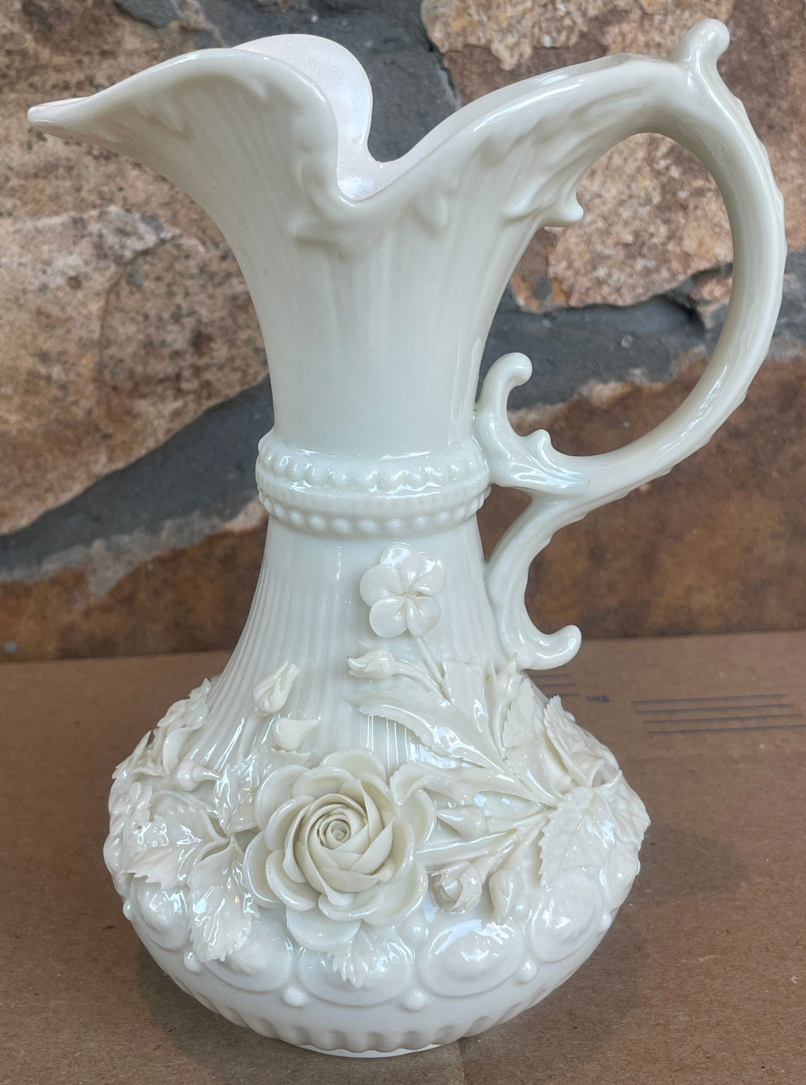 Belleek Aberdeen Pitcher Ireland Porcelain 3rd Black Mark (c.1926-1946) (1 of 11)