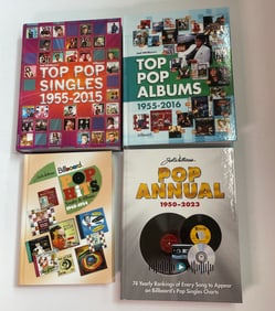 Lot of 4 Joel Whitburn Billboard Top Pop Charts Record Research Reference Books