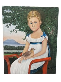 VA Folk Art Oil On Canvas Signed Leslie J. Payne