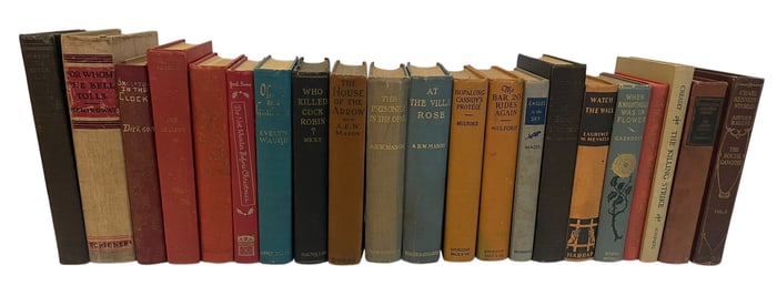 Mystery Book Collection Lot (21) Antique Mystery Books w No Dust Jackets