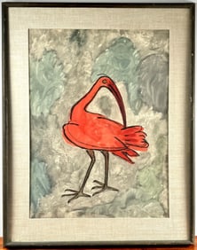 Charles Culver “Ibis” 1952 Watercolor, Gouache, and Charcoal on Paper