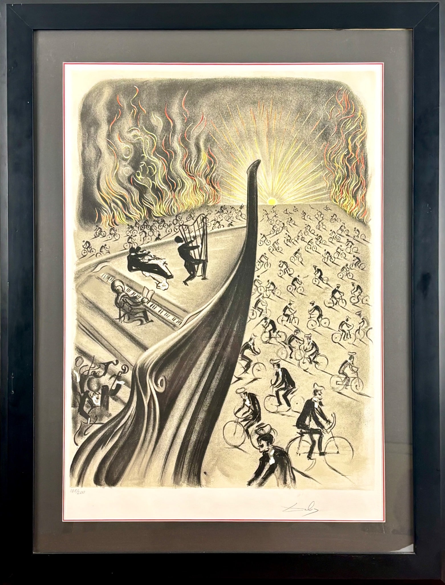 “Symphony Bicyclette” Lithograph by Salvador Dali, Pencil-Signed, Numbered 185/200 (1 of 12)
