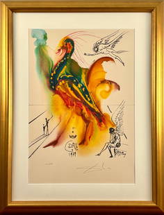 Salvador Dali “Le Grand Pavon" Signed Lithograph XLVII/LXXV on Arches Paper: Salvador Dali’s “Le Grand Pavon,&rdquo; a signed lithograph numbered XLVII/LXXV, printed on Arches paper. The lithograph is in excellent condition and features vivid colors and Dali’s signature
