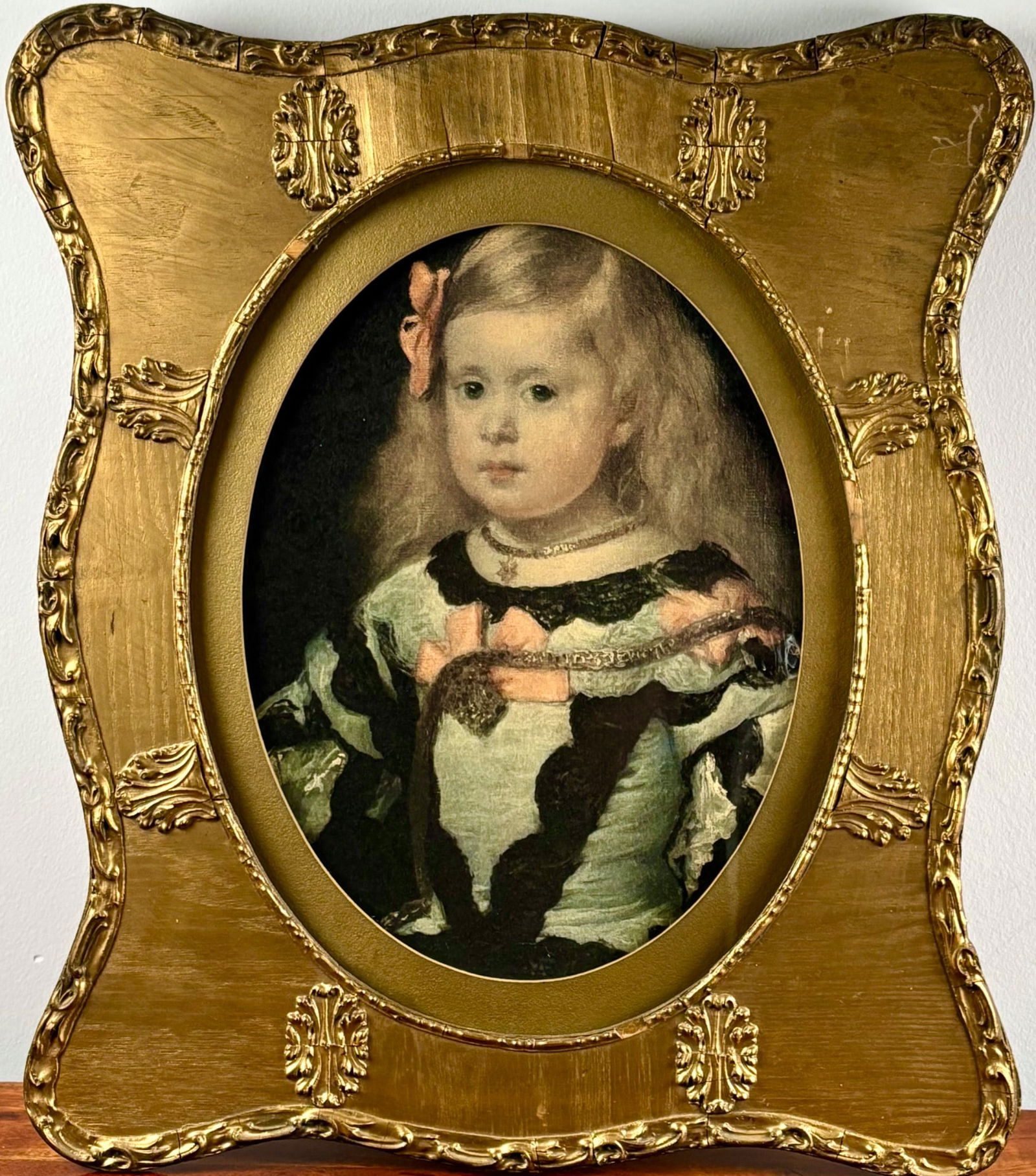 Framed Portrait Print of Infanta Margarita Teresea in Baroque-Style Gold Frame (1 of 10)