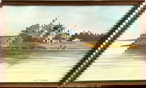 Jack O’Hara (1921-2012) Mixed Media on Paper Coastal Scene