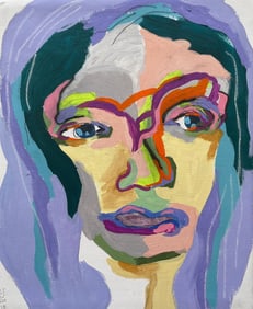 “The Witness in Violet, No. 281” Mixed Media by Linda Ward (2018)