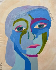 “Between Blue and Knowing, No. 138” Mixed Media on Canvas by Linda Ward (2017)