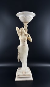 Alabaster Figural Lamp Professor Libero Gremigni (Italy, 19th Century)
