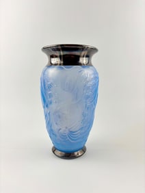Lalique Vase with Fish Motif and Etched Signature