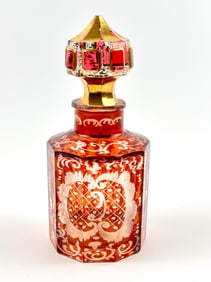 Moser Ruby-Cut-to-Clear Crystal Perfume Bottle