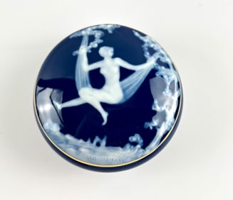Art Nouveau Limoges Porcelain Lidded Box with Maufraisse Signature
