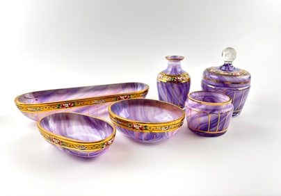 Amethyst Vanity Set Attributed to Moser, Bohemia