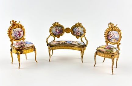 19th Century Viennese Miniature Parlor Set
