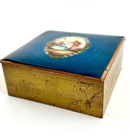 Antique Guilloche Enamel and Gilt Tobacco Box (Austria)