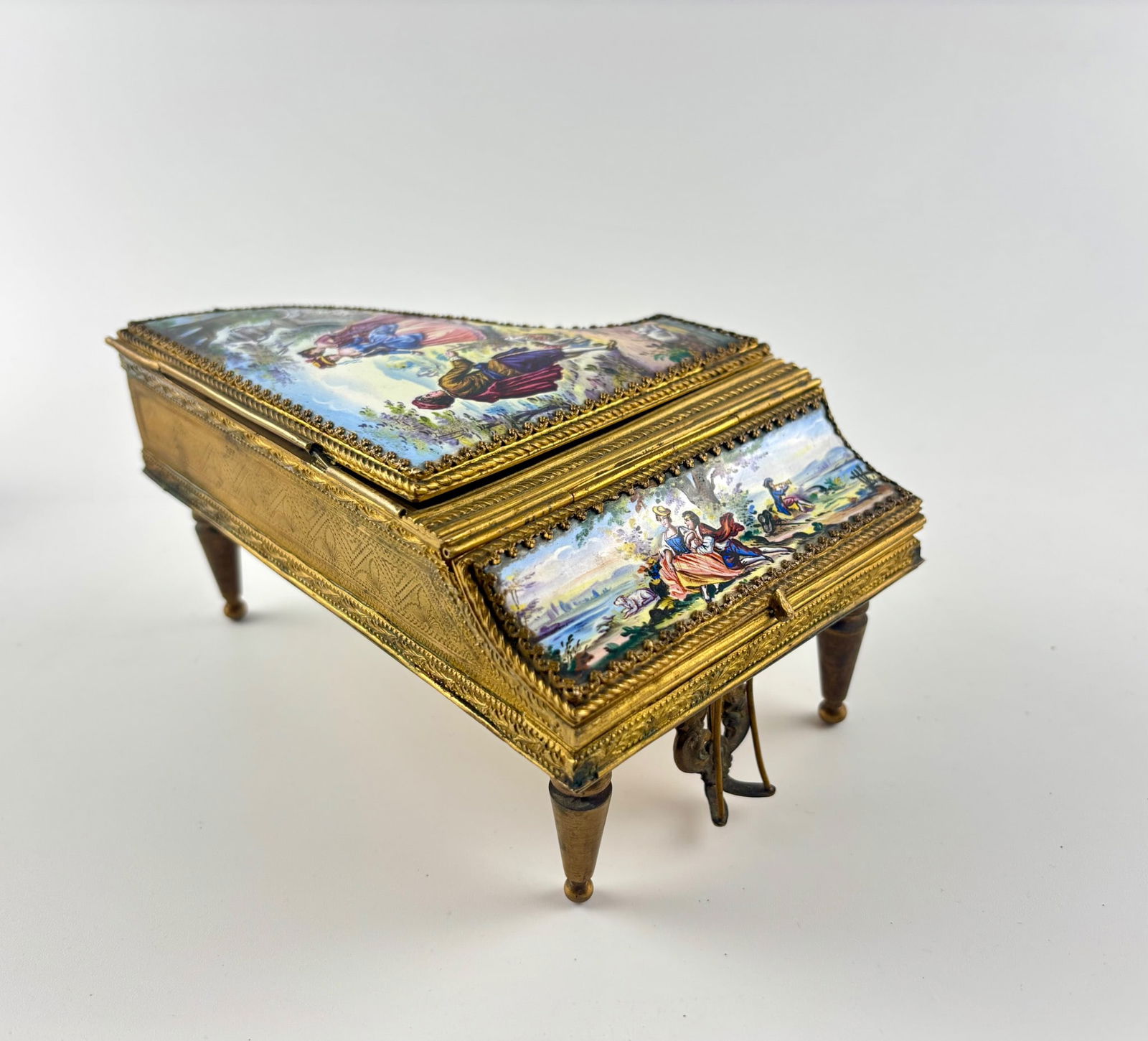19th Century Viennese Enamel Grand Piano-Form Music Box (1 of 14)