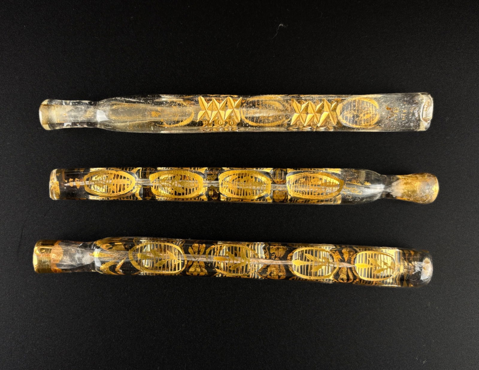 Three Murano Glass Perfume Bottles with Gold Accents (1 of 10)