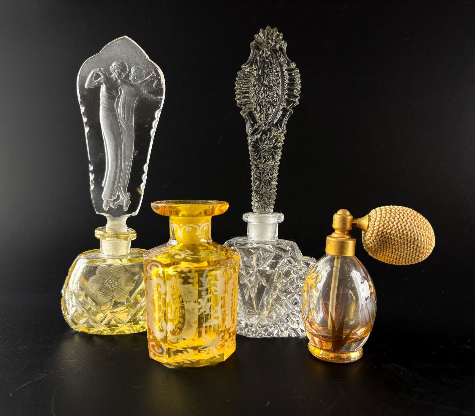 Crystal and Glass Perfume Bottles with Stoppers and Atomizer (1 of 14)