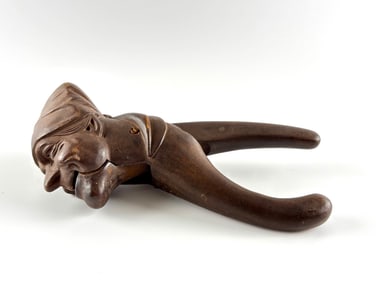 Early 1900s Black Forest Hand-Carved Wooden Figural Nutcracker