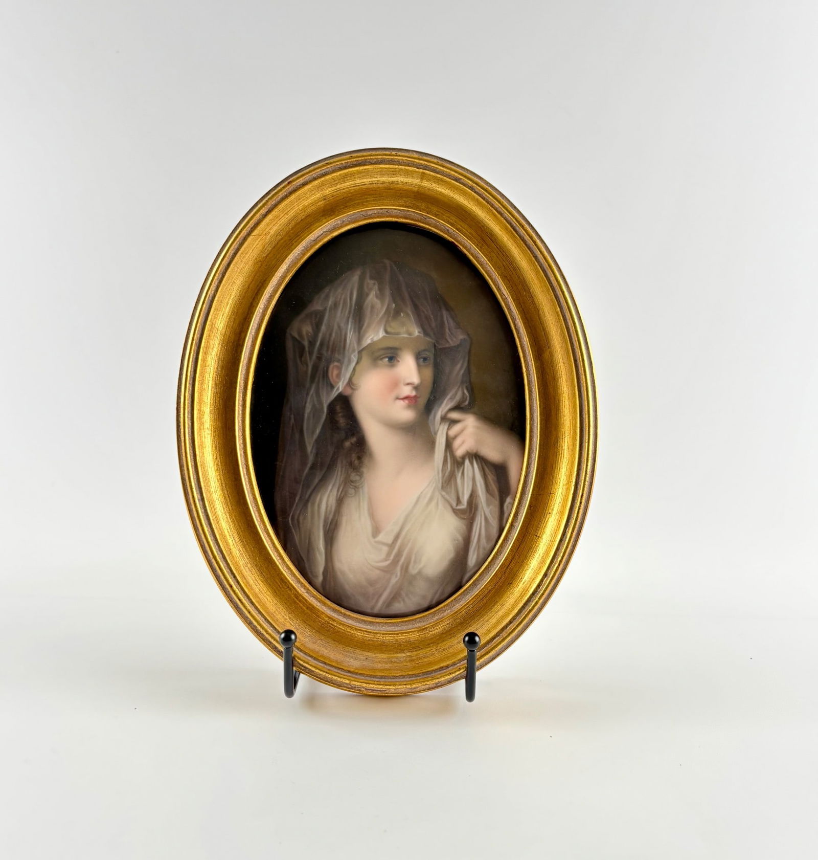 After Angelica Kauffmann, ‘Vestal Virgin’ 19th Century KPM Porcelain Plaque (1 of 8)