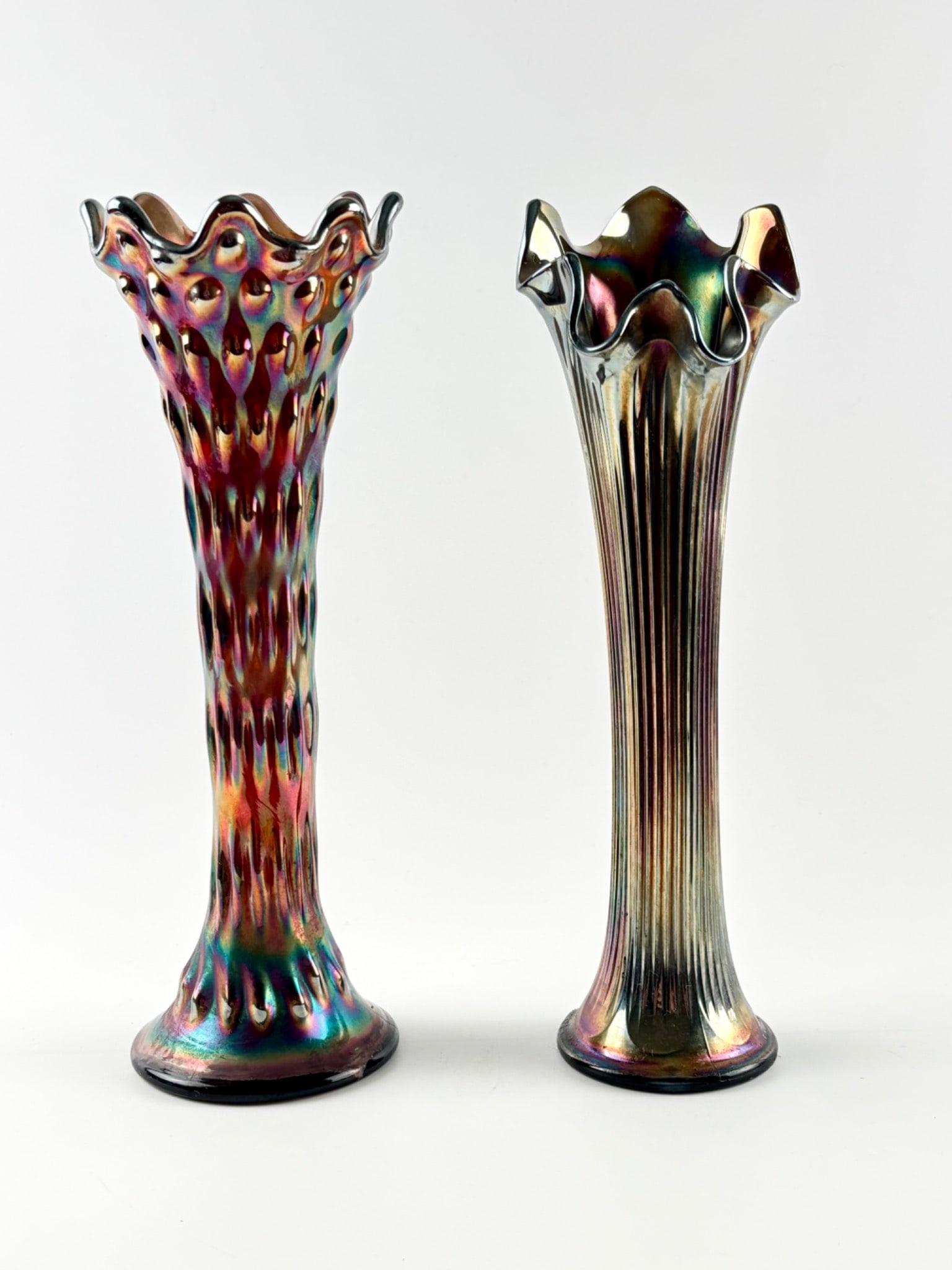 Fenton Carnival Glass Vases, Circa 1930s (1 of 15)