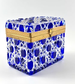 Bohemian Cut Crystal and Gilt Casket Box