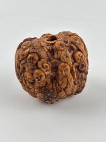 Antique Asian Hand-Carved Walnut