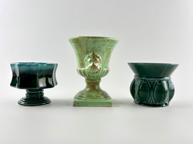 Three Hull USA Pottery Vases in Various Shapes and Glazes